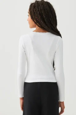 Lace Trim Long Sleeve T-Shirt