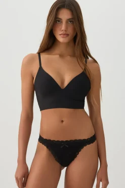 Lace Trim Seamless String Panty