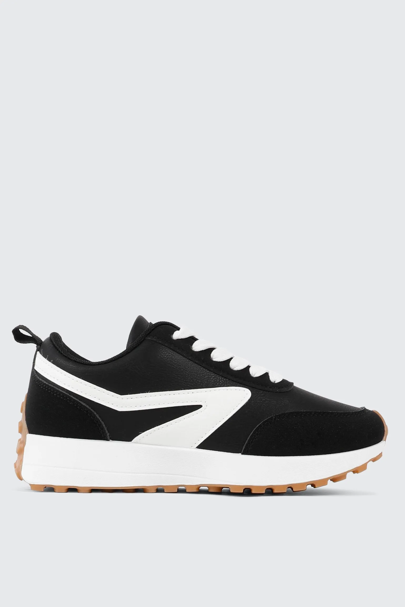 Lace Up Sneakers with Contrast Trim