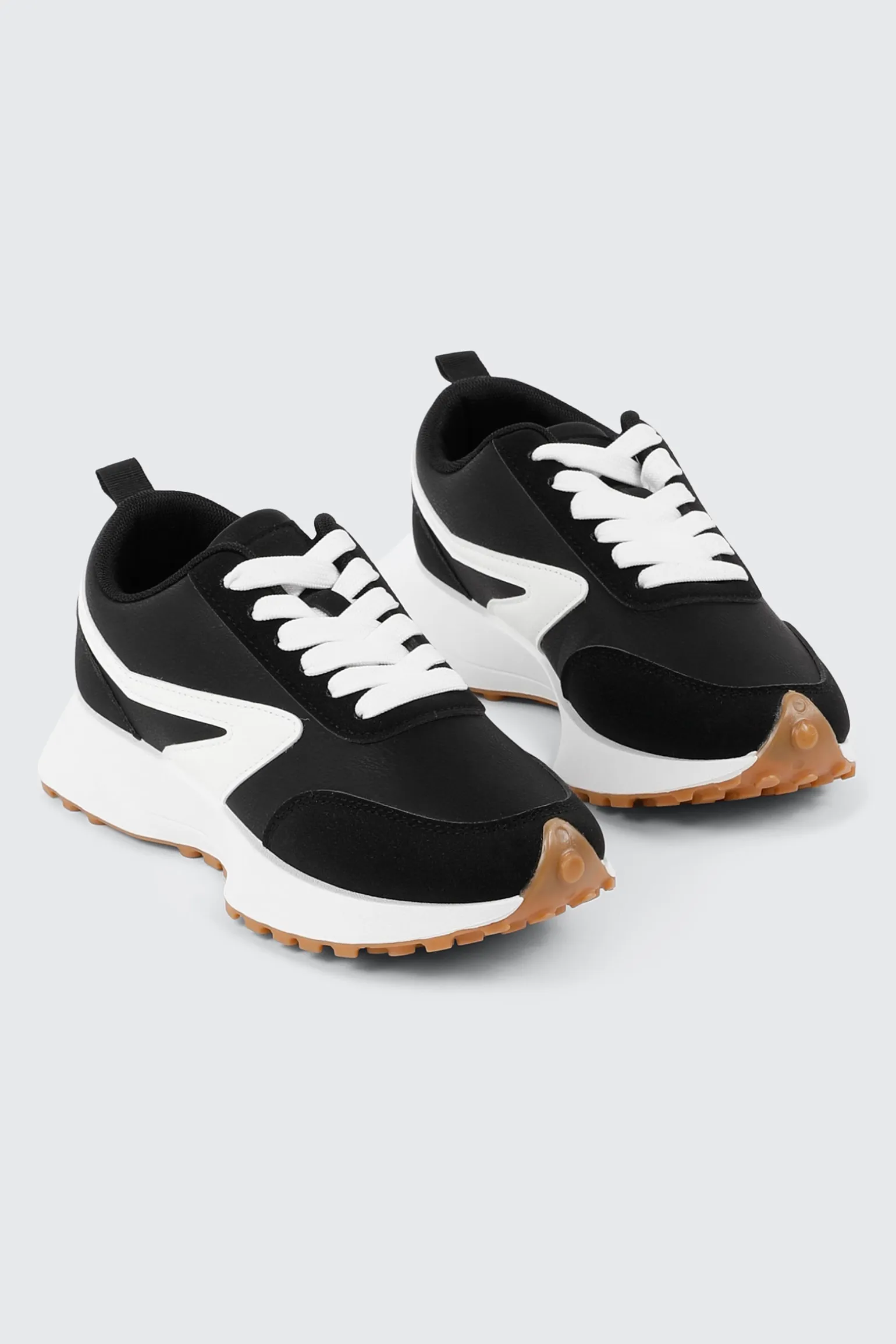 Lace Up Sneakers with Contrast Trim