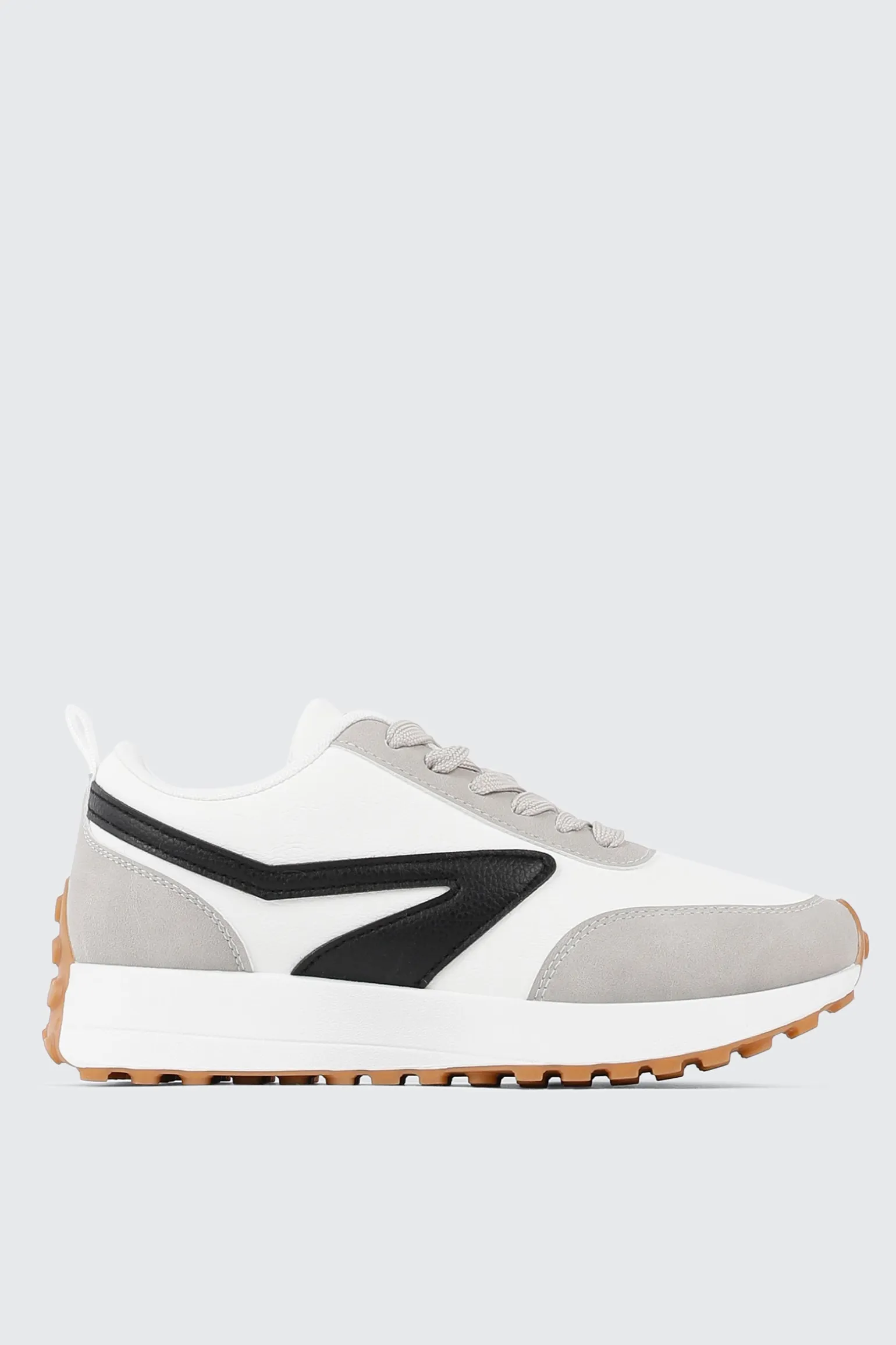 Lace Up Sneakers with Contrast Trim