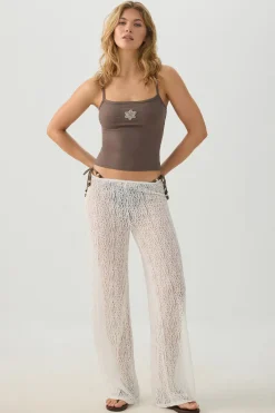 Lace Wide Leg Knit Pants
