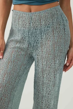 Lace Wide Leg Knit Pants