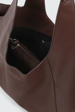 Large Faux Leather Slouchy Shoulder Bag