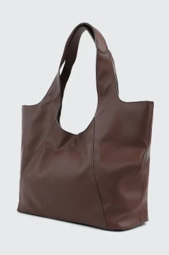 Large Faux Leather Slouchy Shoulder Bag