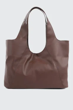 Large Faux Leather Slouchy Shoulder Bag