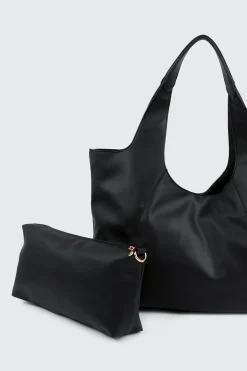 Large Faux Leather Slouchy Shoulder Bag