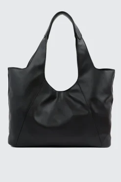Large Faux Leather Slouchy Shoulder Bag