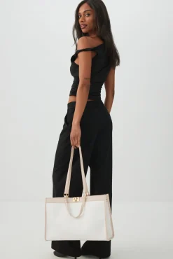 Large Faux Leather Tote Bag