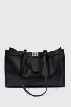 Large Faux Leather Tote Bag