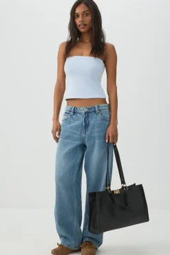 Large Faux Leather Tote Bag