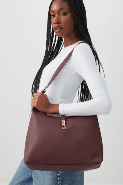 Large Faux Leather Tote Bag