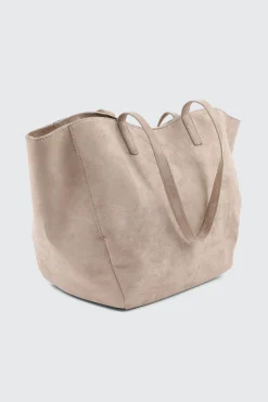 Large Faux Suede Tote Bag