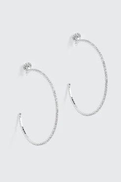 Large Rhinestone Hoop Earrings
