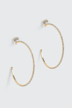 Large Rhinestone Hoop Earrings