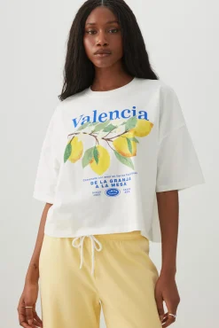 Lemon Print Drop Shoulder T-Shirt