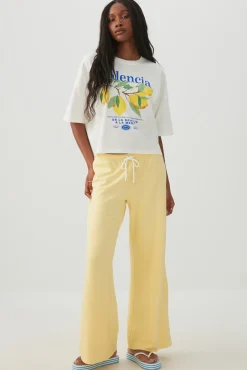 Lemon Print Drop Shoulder T-Shirt