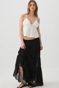 Linen Blend Babydoll Tank Top