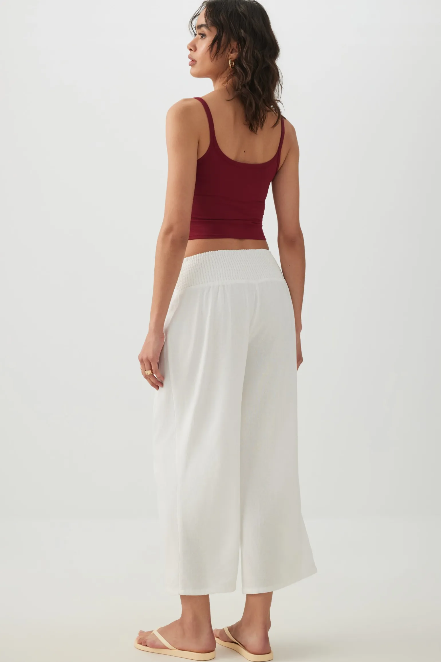 Linen Blend High Waist Culottes