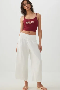 Linen Blend High Waist Culottes