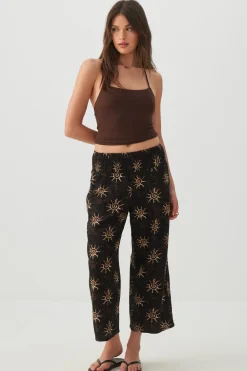 Linen Blend High Waist Culottes