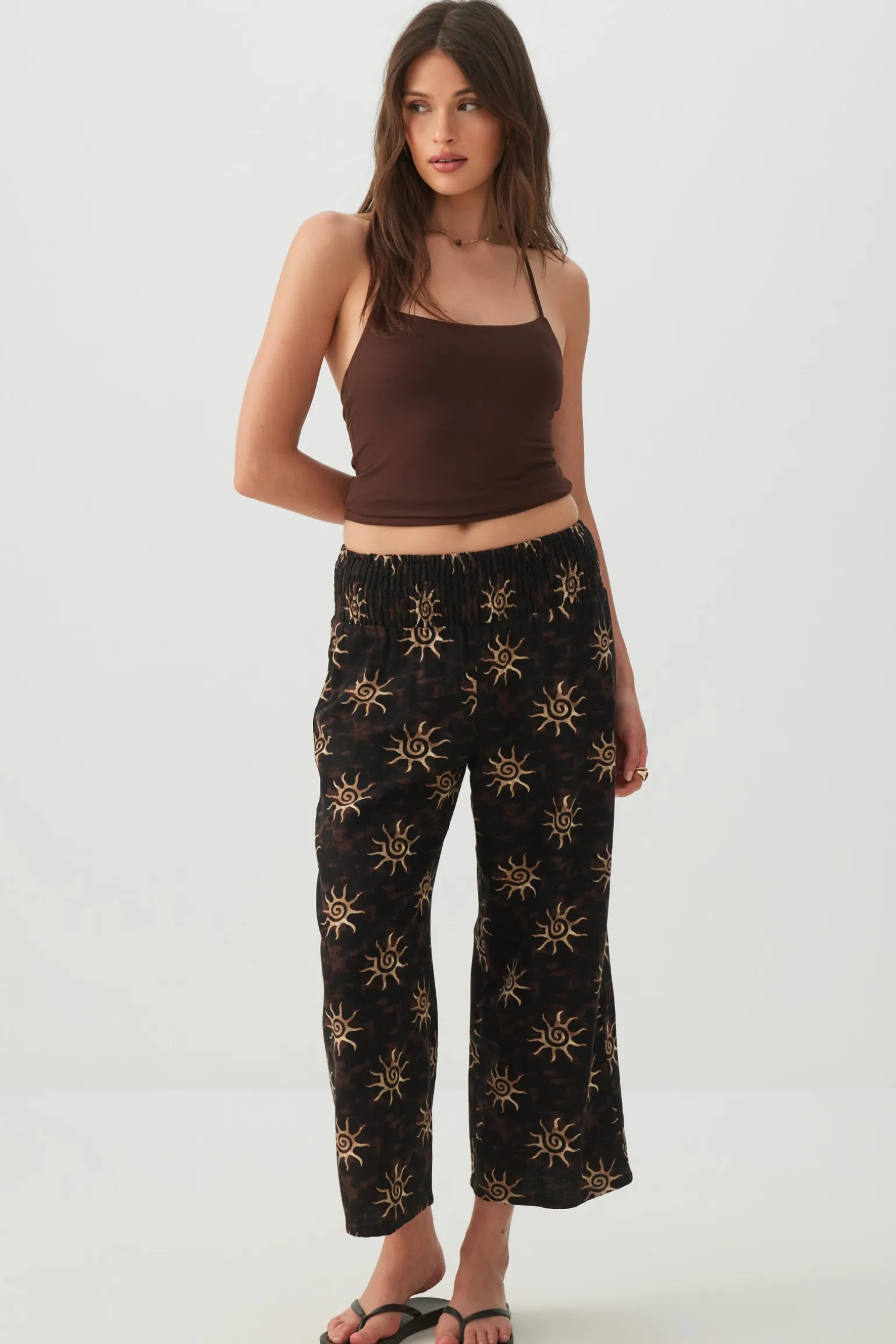 Linen Blend High Waist Culottes
