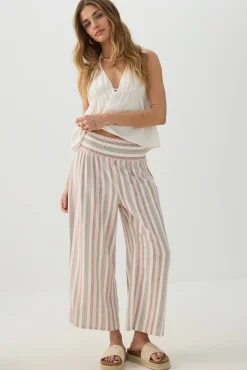 Linen Blend High Waist Culottes