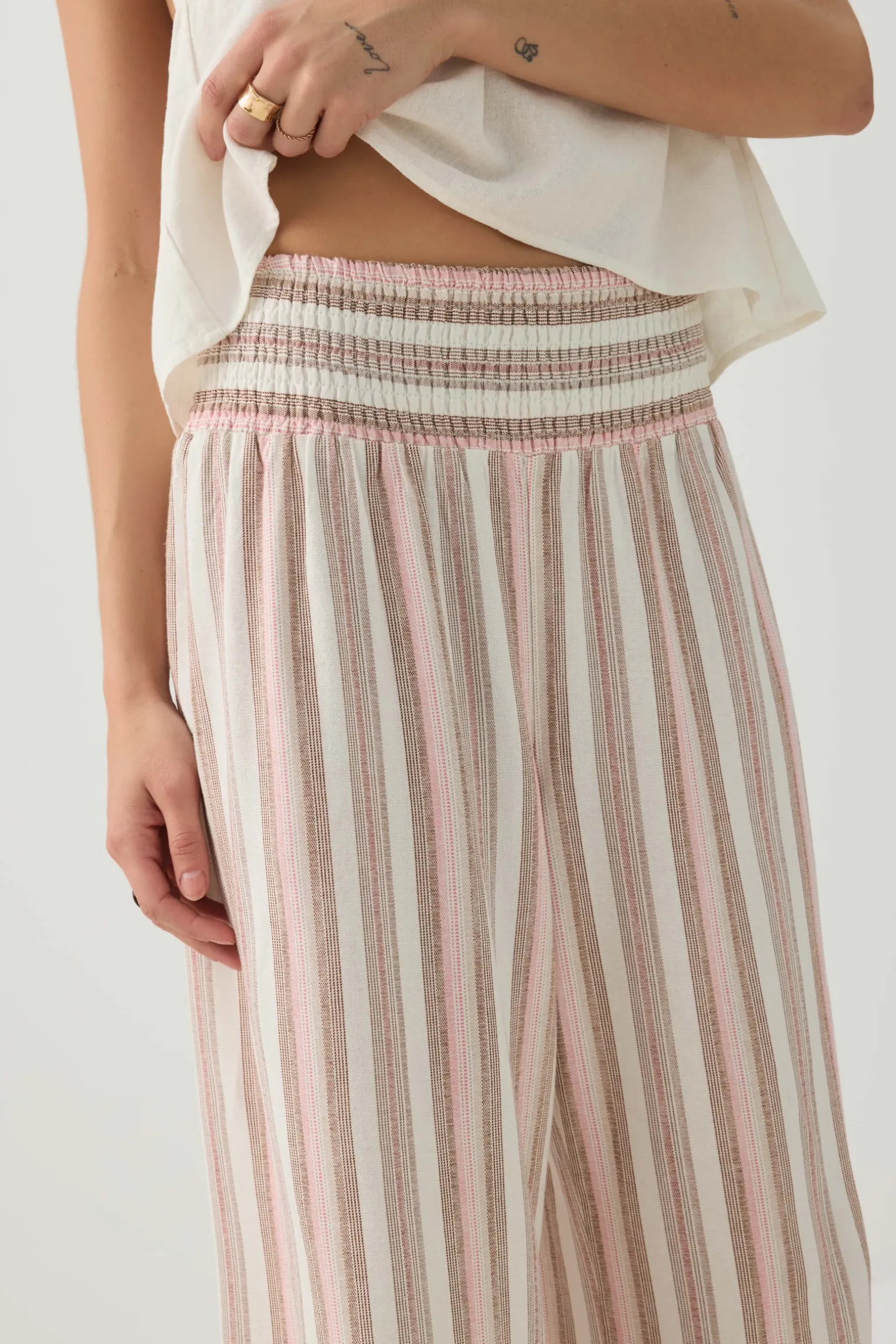 Linen Blend High Waist Culottes