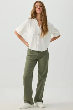 Linen Blend Utility Shirt
