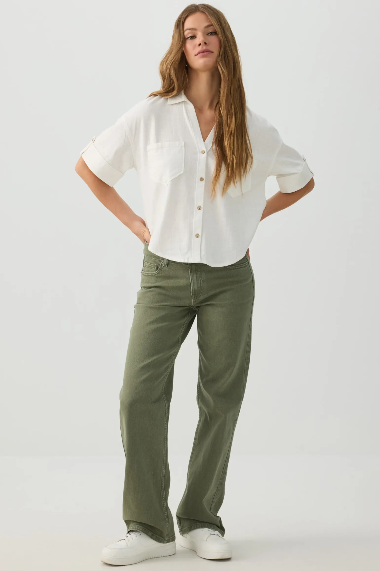 Linen Blend Utility Shirt