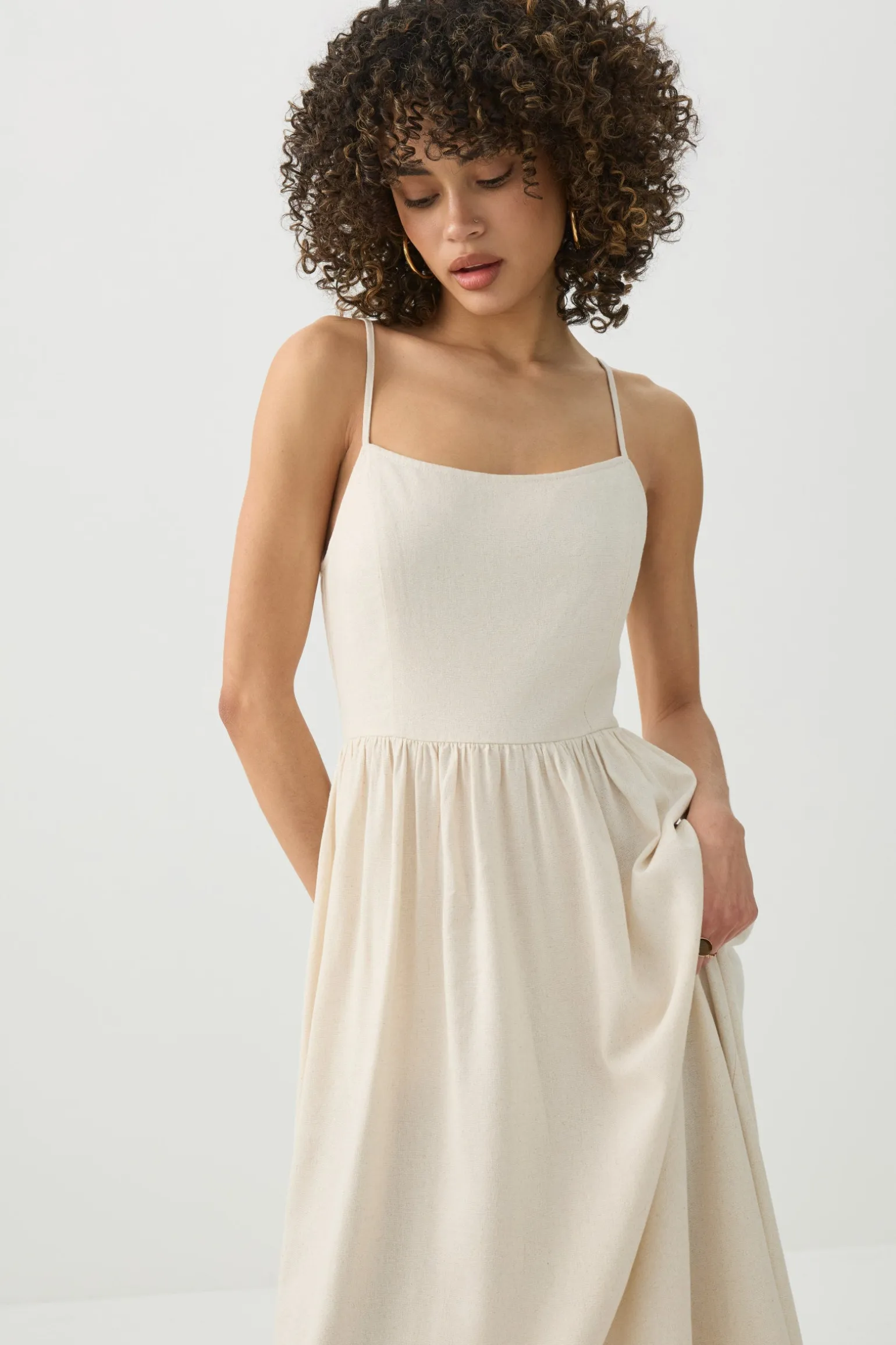 Linen Midi Dress