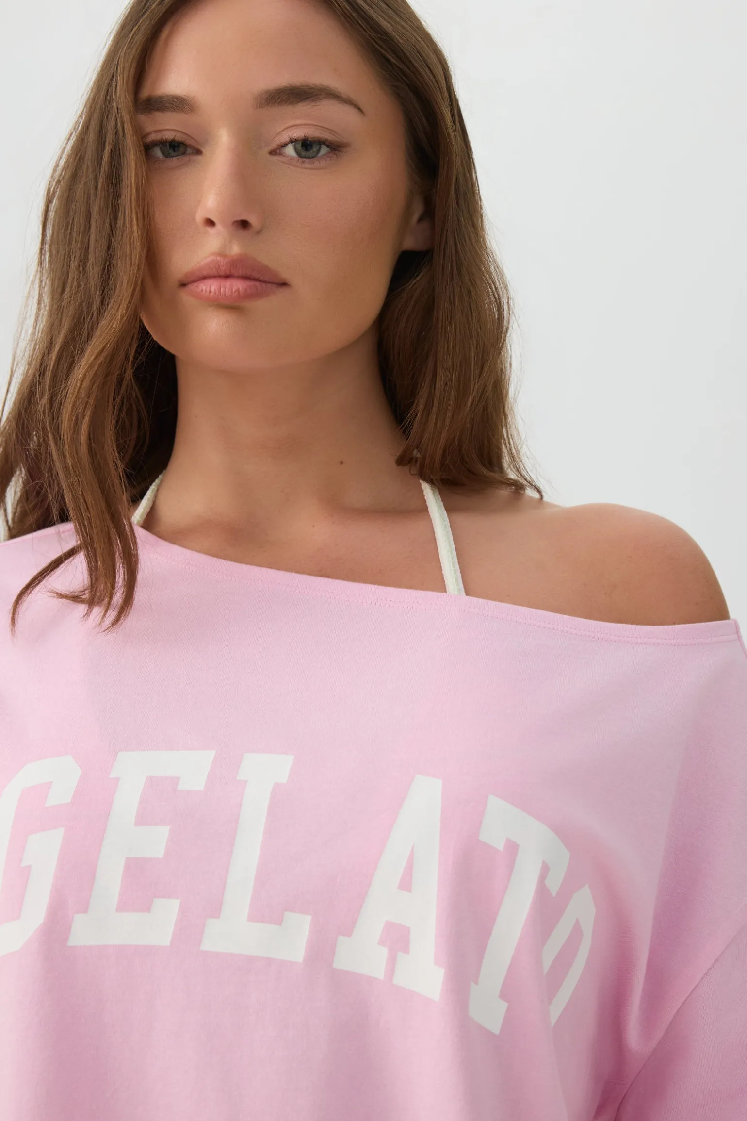 Long Oversized Off Shoulder Graphic T-shirt