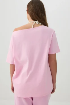 Long Oversized Off Shoulder Graphic T-shirt