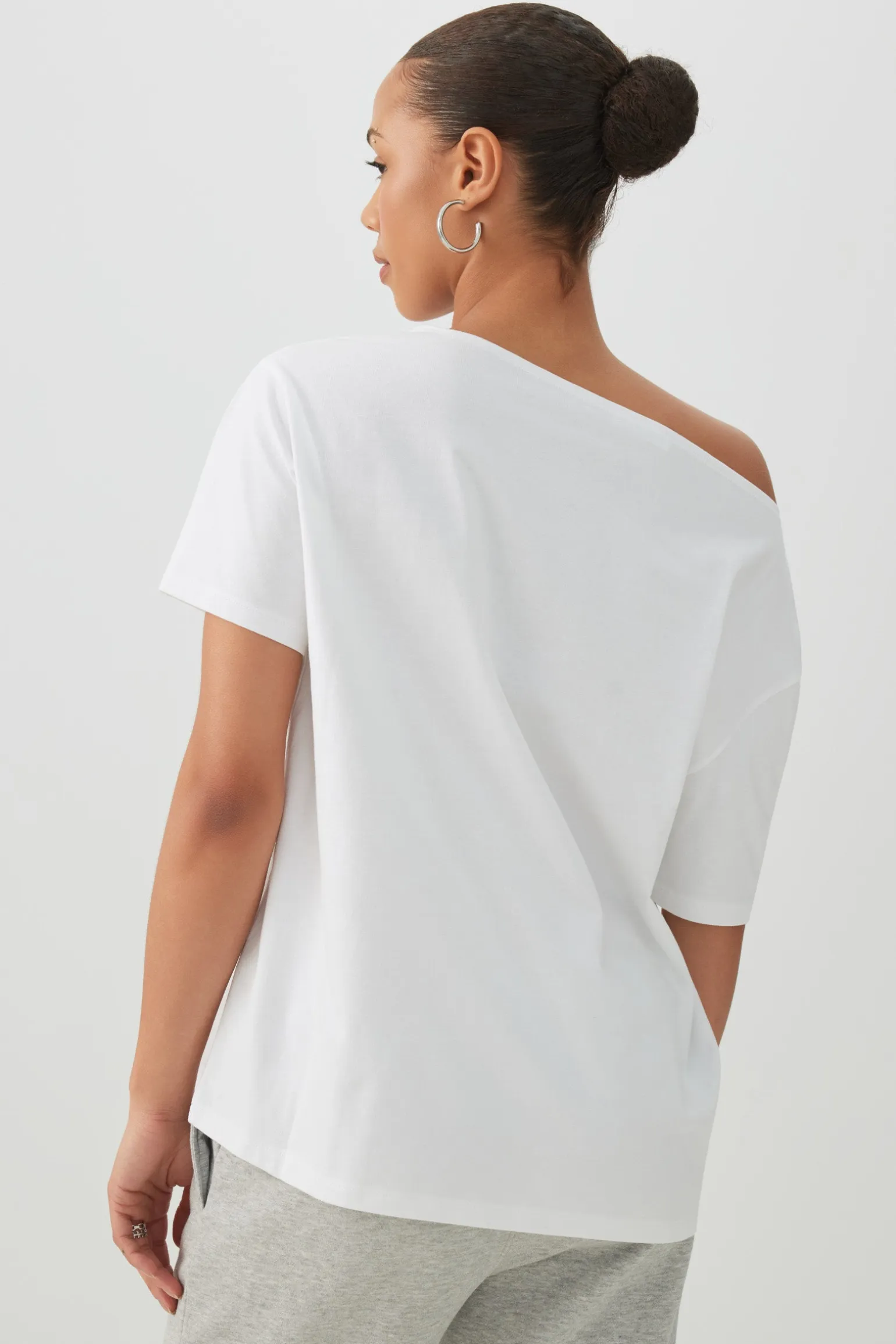 Long Oversized Off Shoulder Graphic T-Shirt