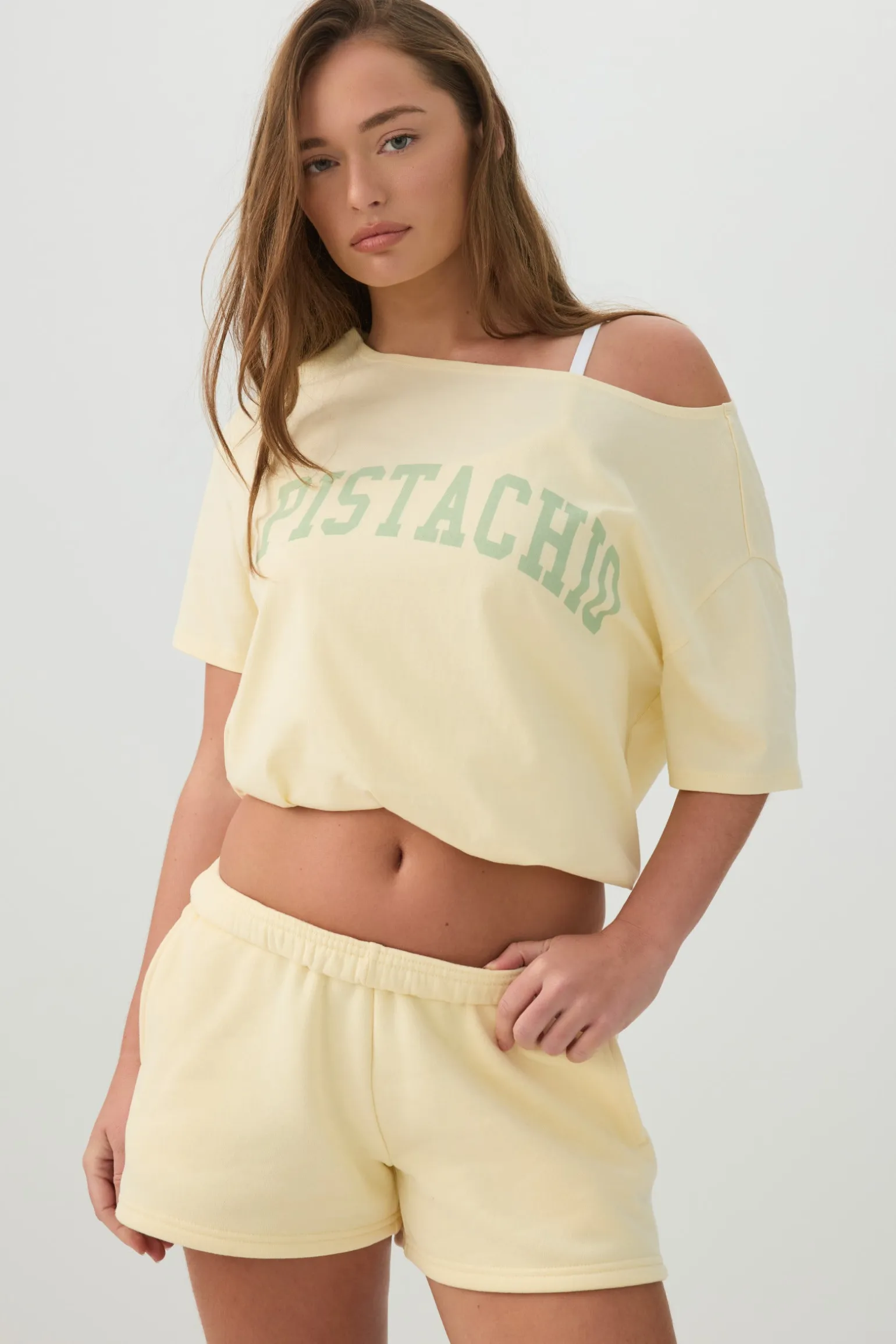 Long Oversized Off Shoulder Graphic T-shirt