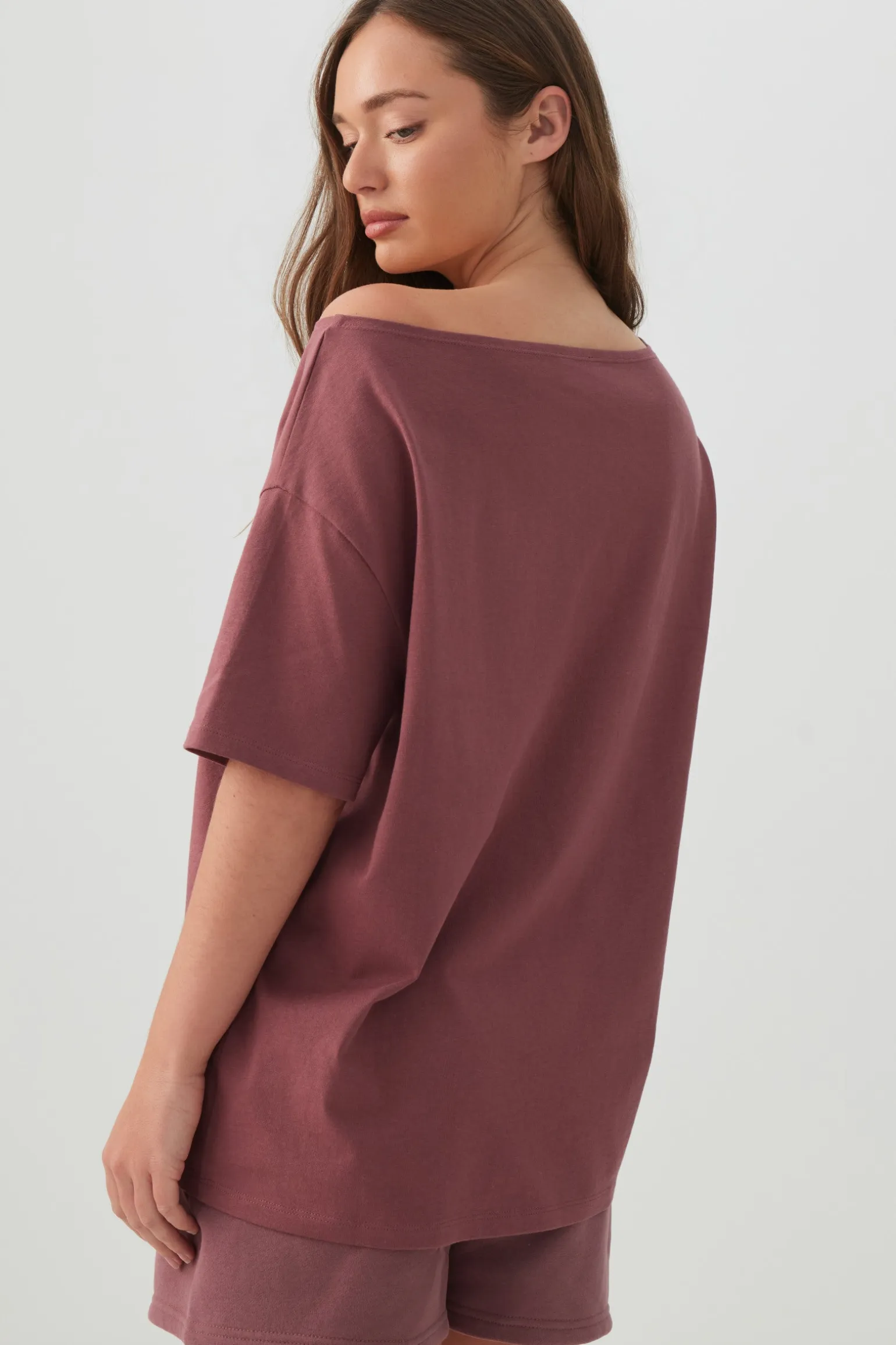 Long Oversized Off Shoulder Graphic T-shirt