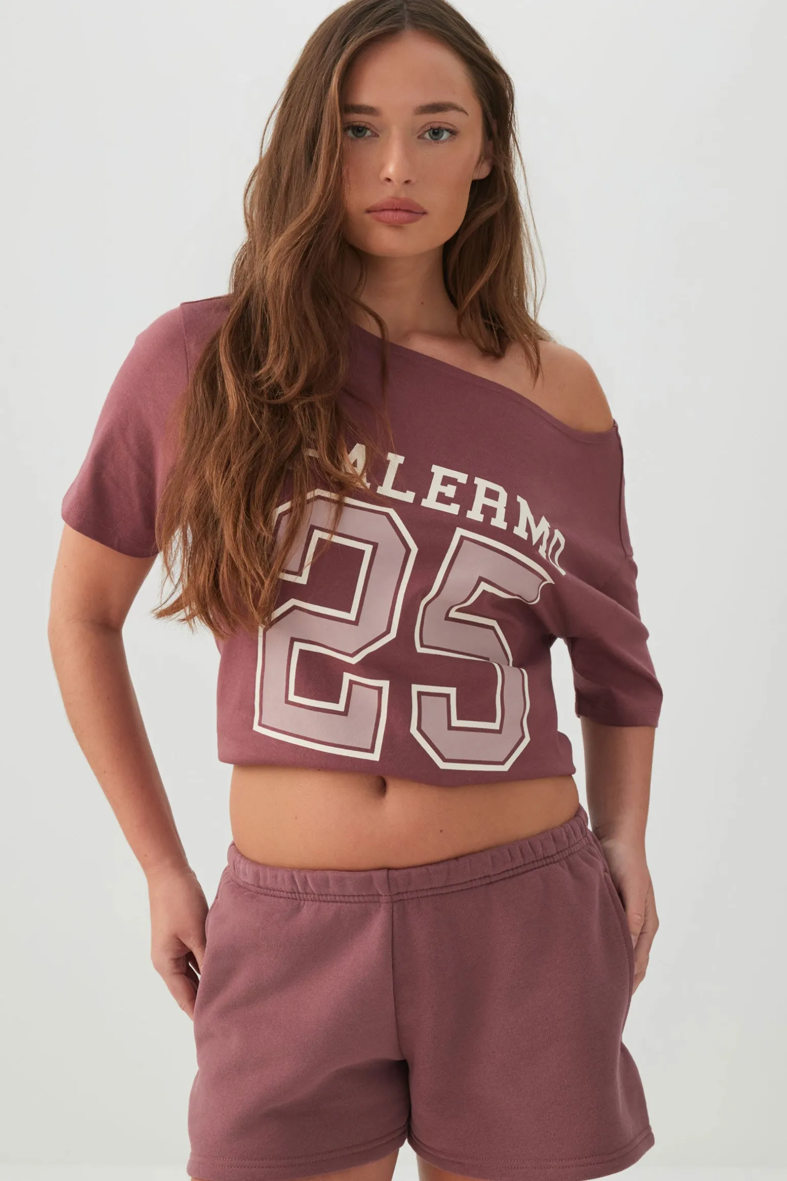 Long Oversized Off Shoulder Graphic T-shirt
