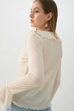 Long Sleeve Blouse with Frills