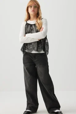 Long Sleeve Top with Lace Tank