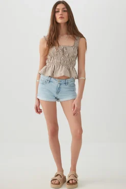 Low Rise Denim Short Shorts