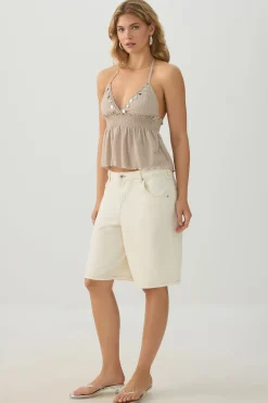 Low Rise Rigid Denim Jorts