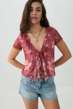 Low Rise Rigid Denim Shorts