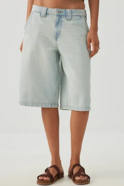 Low Rise Slouchy Long Denim Jorts