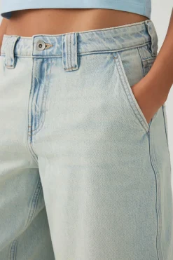 Low Rise Slouchy Long Denim Jorts