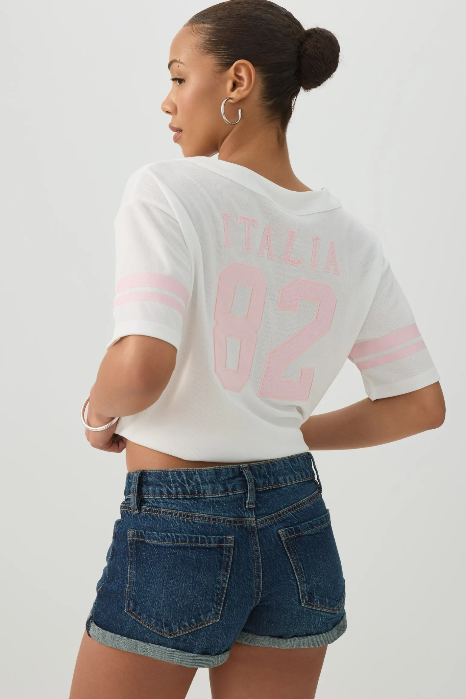 Low Rise Stretch Denim Short Shorts