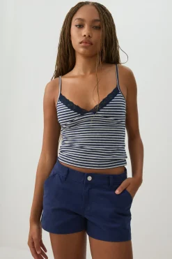 Low Rise Stretch Twill Shorts