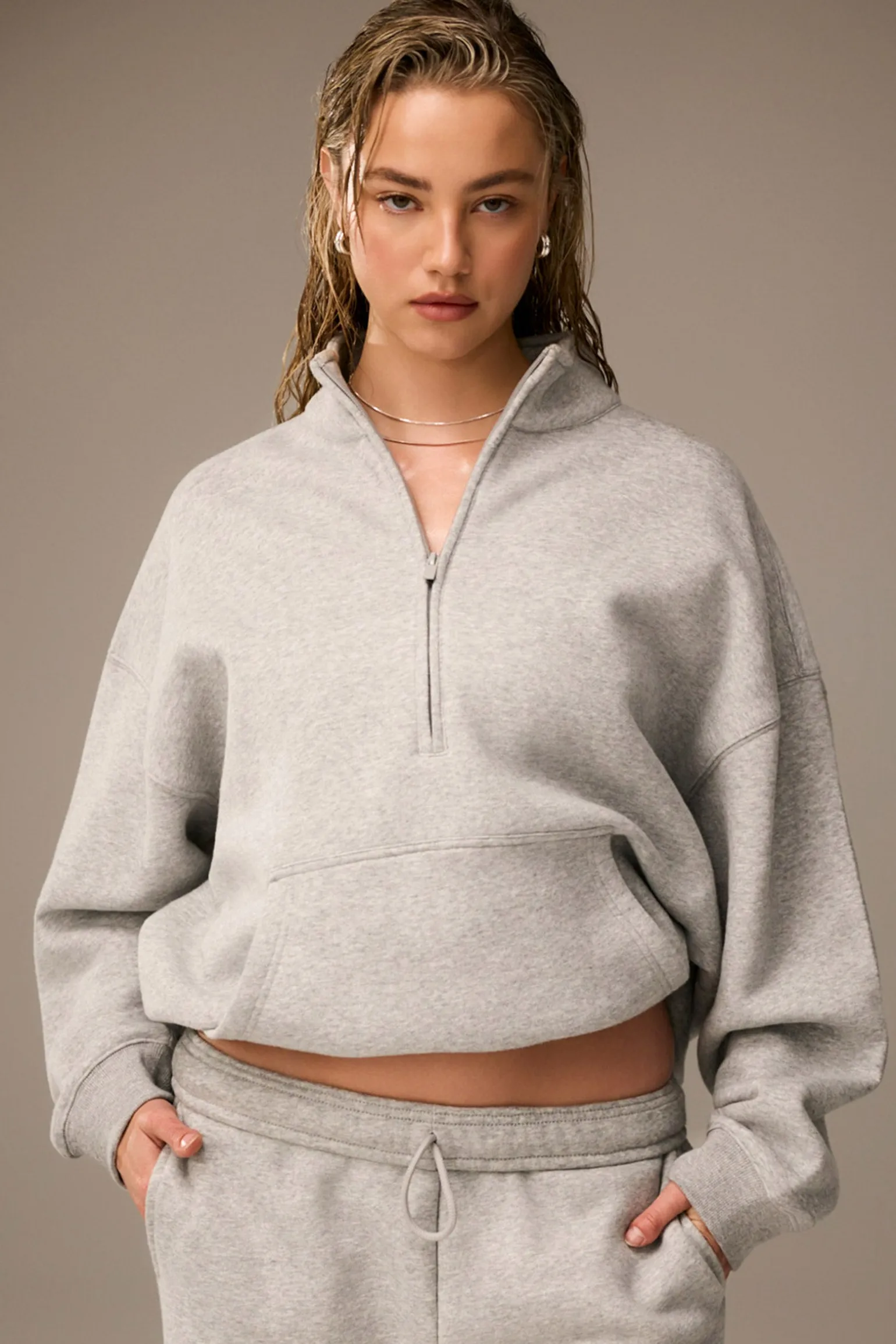 MADESOFT™ Fleece Oversized Half Zip Sweatshirt