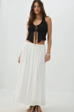 Maxi Chiffon Tie Waist Skirt