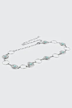 Medallion Chain Belt with Stones