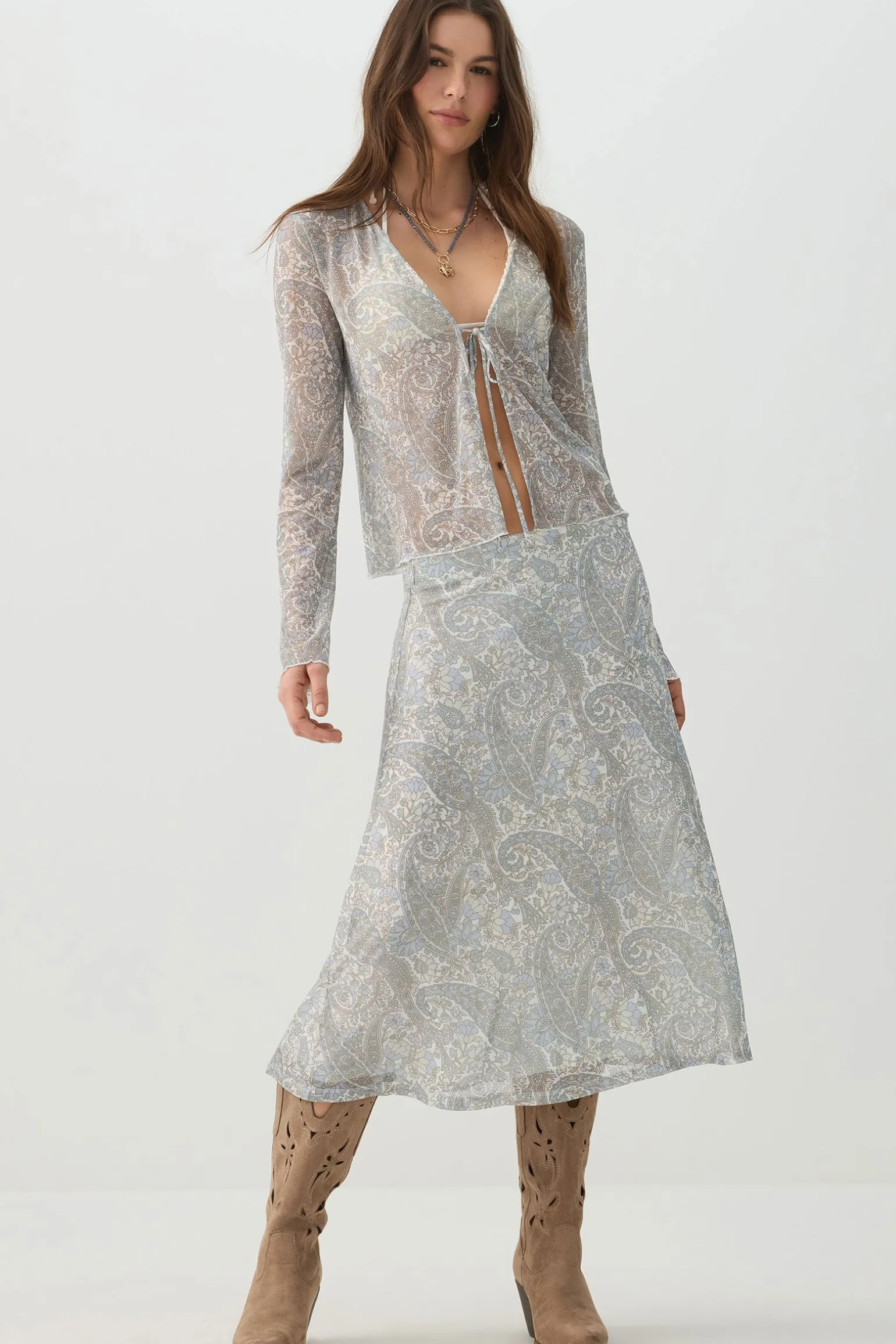 Mesh Midi Skirt
